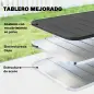 Mesa de Comedor de Jardín Rectangular 120x70x72 cm de Acero con Tablero con Listones para 4 Personas Gris