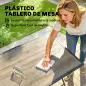 Conjunto de Mesa y Sillas Jardín de 5 Piezas Muebles de Jardín Exterior con 4 Sillas Plegables y Mesa Plegable Gris
