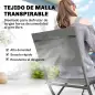 Conjunto de Mesa y Sillas Jardín de 5 Piezas Muebles de Jardín Exterior con 4 Sillas Plegables y Mesa Plegable Gris