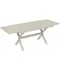 Mesa de Comedor Exterior Extensible 154/214 cm para 8-10 Personas de Aluminio Acero con Tapa Imitación Madera Gris