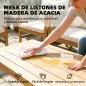 Conjunto de Muebles de Jardín de 4 Piezas con Sofá 2 Plazas 2 Sillones Mesa de Madera Cojines y Cuerda PP Beige