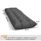 Juego de 2 Cojines para Tumbonas 180x55 cm Cojines para Sillas de Jardín Gruesas UPF30+ con 4 Cintas Gris Oscuro