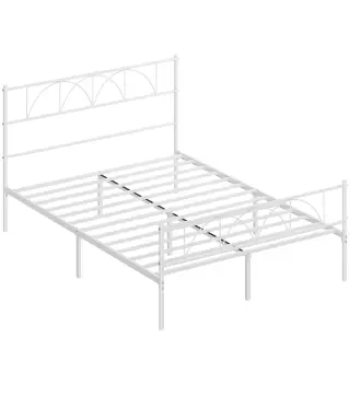 Estructura de Cama 140x190 cm con Cabecero Soporte de Listones de Acero Almacenamiento Bajo la Cama