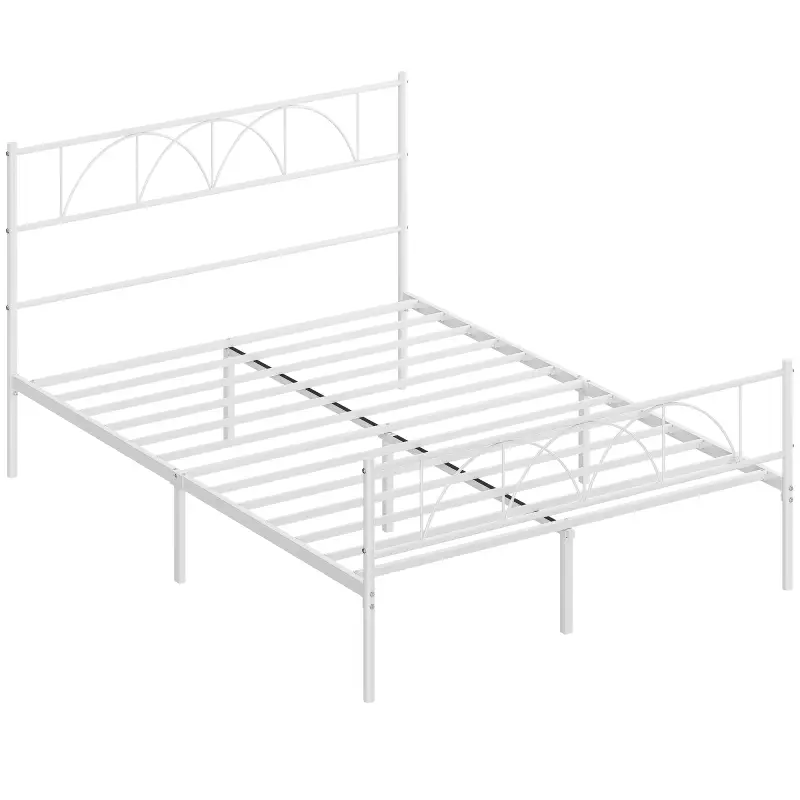 Estructura de Cama 140x190 cm con Cabecero Soporte de Listones de Acero Almacenamiento Bajo la Cama