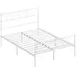 Estructura de Cama 140x190 cm con Cabecero Soporte de Listones de Acero Almacenamiento Bajo la Cama