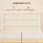 Estructura de Cama 140x190 cm con Cabecero Soporte de Listones de Acero Almacenamiento Bajo la Cama