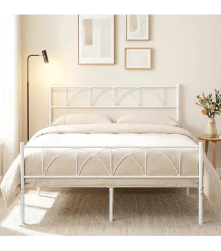 Estructura de Cama 140x190 cm con Cabecero Soporte de Listones de Acero Almacenamiento Bajo la Cama