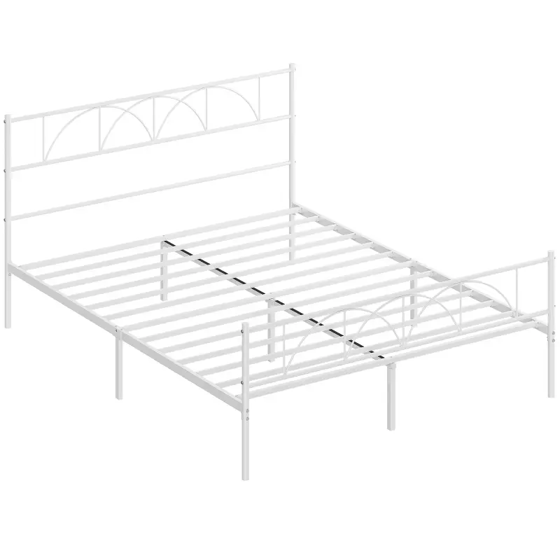 Estructura de Cama 160x200 cm con Cabecero Soporte de Listones de Acero Almacenamiento Bajo la Cama