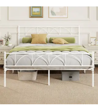 Estructura de Cama 160x200 cm con Cabecero Soporte de Listones de Acero Almacenamiento Bajo la Cama