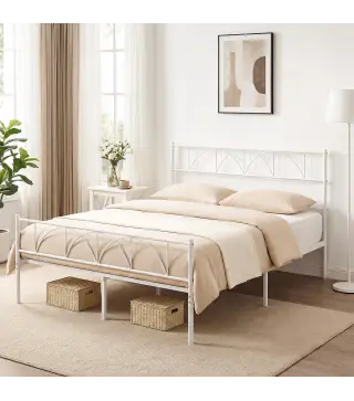 Estructura de Cama 160x200 cm con Cabecero Soporte de Listones de Acero Almacenamiento Bajo la Cama