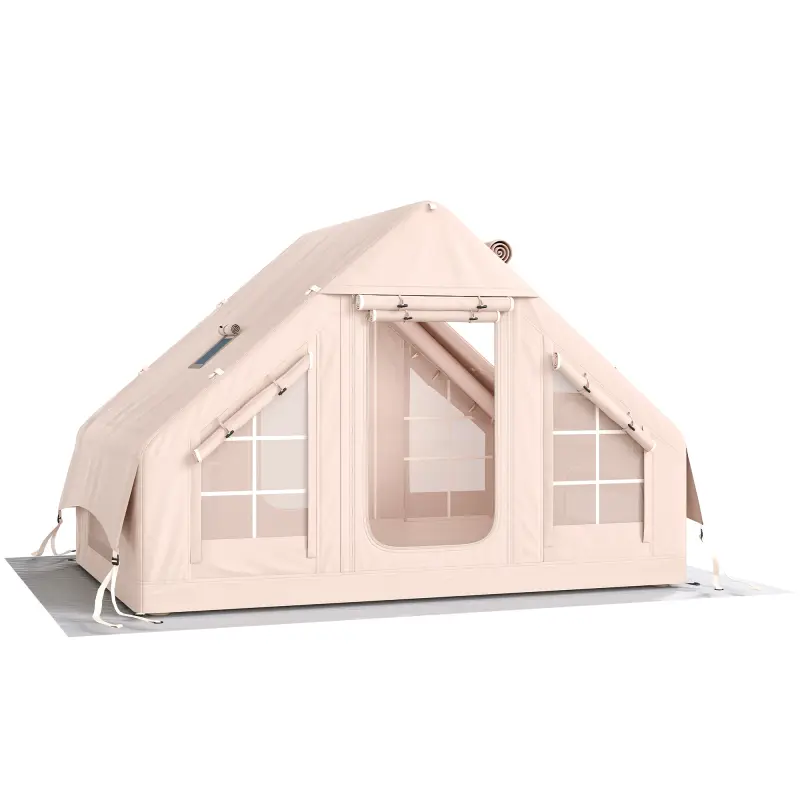 Tienda de Campaña Inflable con Apertura de Chimenea y Claraboya Bomba Bolsa UPF30+ para 4 Estaciones Impermeable 5000+ Tienda de Campaña Inflable con Apertura de Chimenea y Claraboya Bomba Bolsa UPF30+ para 4 Estaciones Impermeable 5000+