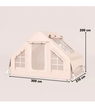 Tienda de Campaña Inflable con Apertura de Chimenea y Claraboya Bomba Bolsa UPF30+ para 4 Estaciones Impermeable 5000+