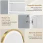 Armario de Baño con Espejo y Luces LED de 3 Colores Armario de Pared Ovalado con Función Memoria y Antivaho Dorado