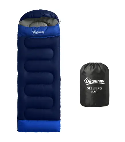 Saco de Dormir Adulto Ligero y Compacto para 3 Estaciones Impermeable Portátil Tamaño Pequeño para Acampar Azul Marino