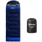 Saco de Dormir Adulto Ligero y Compacto para 3 Estaciones Impermeable Portátil Tamaño Pequeño para Acampar Azul Marino
