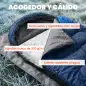 Saco de Dormir Adulto Ligero y Compacto para 3 Estaciones Impermeable Portátil Tamaño Pequeño para Acampar Azul Marino
