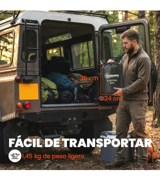 Saco de Dormir Adulto Ligero y Compacto para 3 Estaciones Impermeable Portátil Tamaño Pequeño para Acampar Azul Marino