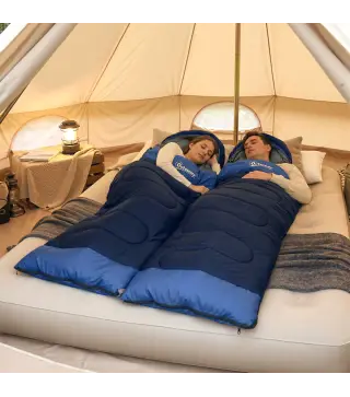 Saco de Dormir Adulto Ligero y Compacto para 3 Estaciones Impermeable Portátil Tamaño Pequeño para Acampar Azul Marino