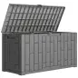 Arcón Exterior Capacidad 227L Baúl de Almacenaje Exterior Resistente al Agua y a los Rayos UV con Cerradura Gris