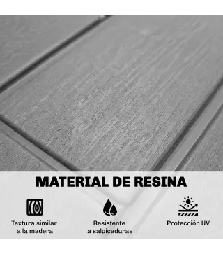 Arcón Exterior Capacidad 227L Baúl de Almacenaje Exterior Resistente al Agua y a los Rayos UV con Cerradura Gris