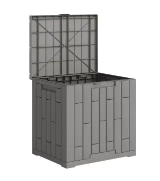 Arcón Exterior Capacidad 114L Baúl de Almacenaje Exterior Resistente al Agua y a los Rayos UV con Cerradura Gris