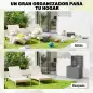 Arcón Exterior Capacidad 114L Baúl de Almacenaje Exterior Resistente al Agua y a los Rayos UV con Cerradura Gris