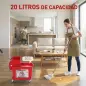Cubo de Fregar con Escurridor Panel Separador y Ruedas Capacidad 20L para Limpieza Doméstica 45x26,5x70 cm Rojo