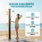 Ducha Solar Jardín 40L con Cabezal Ducha de Mano Grifo para Pies y Temperatura Ajustable Máx. 60 °C para Piscina Negro