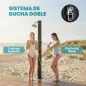 Ducha Solar Jardín 40L con Cabezal Ducha de Mano Grifo para Pies y Temperatura Ajustable Máx. 60 °C para Piscina Negro