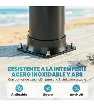 Ducha Solar Jardín 40L con Cabezal Ducha de Mano Grifo para Pies y Temperatura Ajustable Máx. 60 °C para Piscina Negro