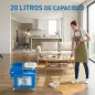 Cubo de Fregar con Escurridor Panel Separador y Ruedas Capacidad 20L para Limpieza Doméstica 45x26,5x70 cm Azul