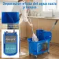 Cubo de Fregar con Escurridor Panel Separador y Ruedas Capacidad 20L para Limpieza Doméstica 45x26,5x70 cm Azul