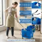 Cubo de Fregar con Escurridor Panel Separador y Ruedas Capacidad 20L para Limpieza Doméstica 45x26,5x70 cm Azul