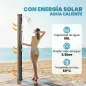 Ducha Solar Jardín 60L con Cabezal Ducha de Mano Grifo para Pies y Temperatura Ajustable Máx. 60 °C para Piscina Negro