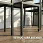 Conjunto de Jardín de 3 Piezas con 2 Sillas y Mesa de HDPE Diseño Listones Efecto Madera para Patio Balcón Negro