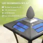 Farola Solar Exterior de Jardín con Macetero Poste de Aluminio IP44 Encendido/Apagado Automático 33x33x160 cm Negro
