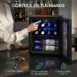 Vinoteca 12 Botellas Nevera para Vinos con Capacidad de 36 L Temperatura Ajustable 4-16℃ Puerta de Vidrio Luz LED Negro