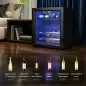 Vinoteca 12 Botellas Nevera para Vinos con Capacidad de 36 L Temperatura Ajustable 4-16℃ Puerta de Vidrio Luz LED Negro