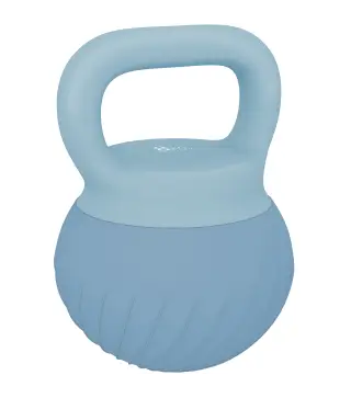 Pesa Rusa 8 kg Kettlebell Relleno de Arena Metálica y Mango Antideslizante para Entrenamiento 27x20x20 cm Azul Claro