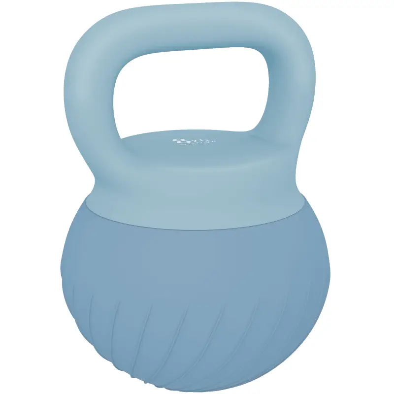 Pesa Rusa 8 kg Kettlebell Relleno de Arena Metálica y Mango Antideslizante para Entrenamiento 27x20x20 cm Azul Claro