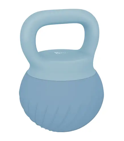 Pesa Rusa 8 kg Kettlebell Relleno de Arena Metálica y Mango Antideslizante para Entrenamiento 27x20x20 cm Azul Claro