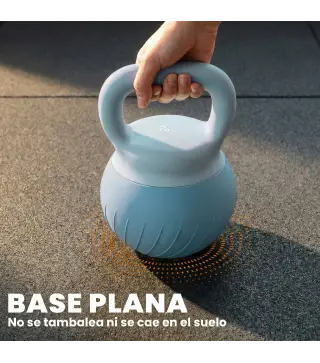 Pesa Rusa 8 kg Kettlebell Relleno de Arena Metálica y Mango Antideslizante para Entrenamiento 27x20x20 cm Azul Claro