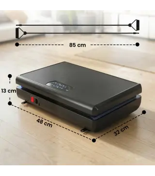 Plataforma Vibratoria con 120 Velocidades 5 Programas Pantalla LED Luz Mando a Distancia 2 Bandas Elásticas Negro