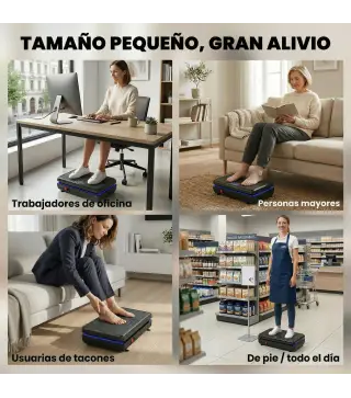 Plataforma Vibratoria con 120 Velocidades 5 Programas Pantalla LED Luz Mando a Distancia 2 Bandas Elásticas Negro