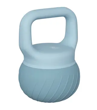 Pesa Rusa 10 kg Kettlebell Relleno de Arena Metálica y Mango Antideslizante para Entrenamiento 24x24x32 cm Azul Claro