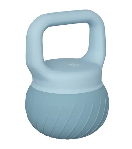 Pesa Rusa 10 kg Kettlebell Relleno de Arena Metálica y Mango Antideslizante para Entrenamiento 24x24x32 cm Azul Claro