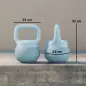 Pesa Rusa 10 kg Kettlebell Relleno de Arena Metálica y Mango Antideslizante para Entrenamiento 24x24x32 cm Azul Claro