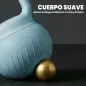 Pesa Rusa 10 kg Kettlebell Relleno de Arena Metálica y Mango Antideslizante para Entrenamiento 24x24x32 cm Azul Claro