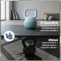 Pesa Rusa 10 kg Kettlebell Relleno de Arena Metálica y Mango Antideslizante para Entrenamiento 24x24x32 cm Azul Claro