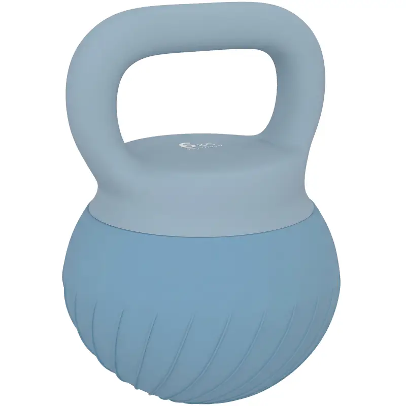 Pesa Rusa 6 kg Kettlebell Relleno de Arena Metálica y Mango Antideslizante para Entrenamiento 27x20x20 cm Azul Claro